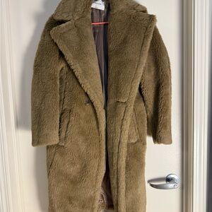 Babaton Faux Fur Coat in Tan